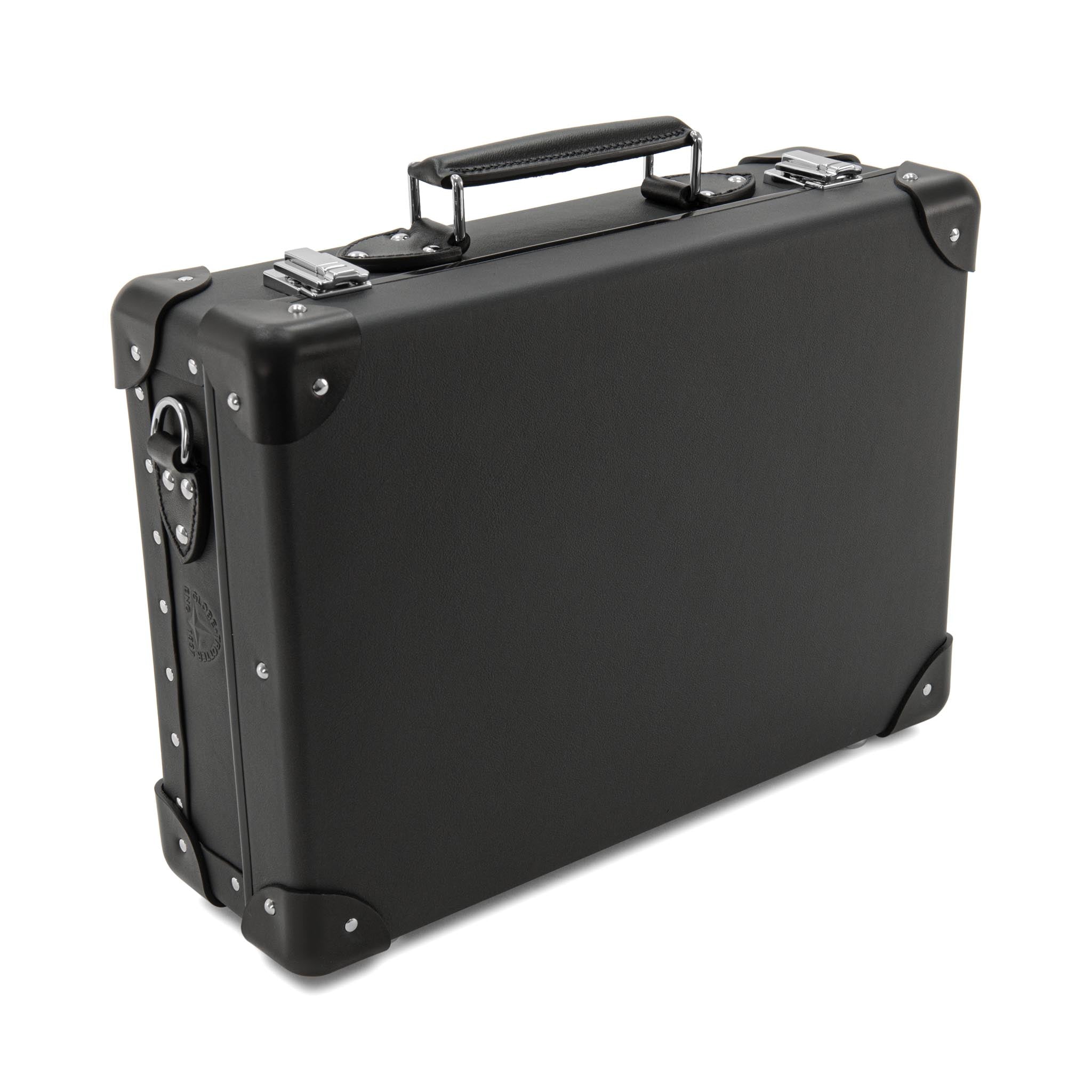 Leather Crafted · Small Attaché | Black/Black/Chrome