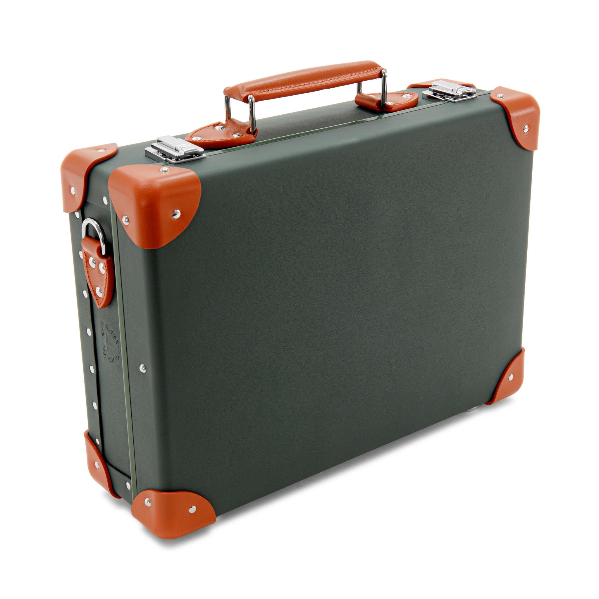 Leather Crafted · Small Attaché | Leaf/Orange/Chrome