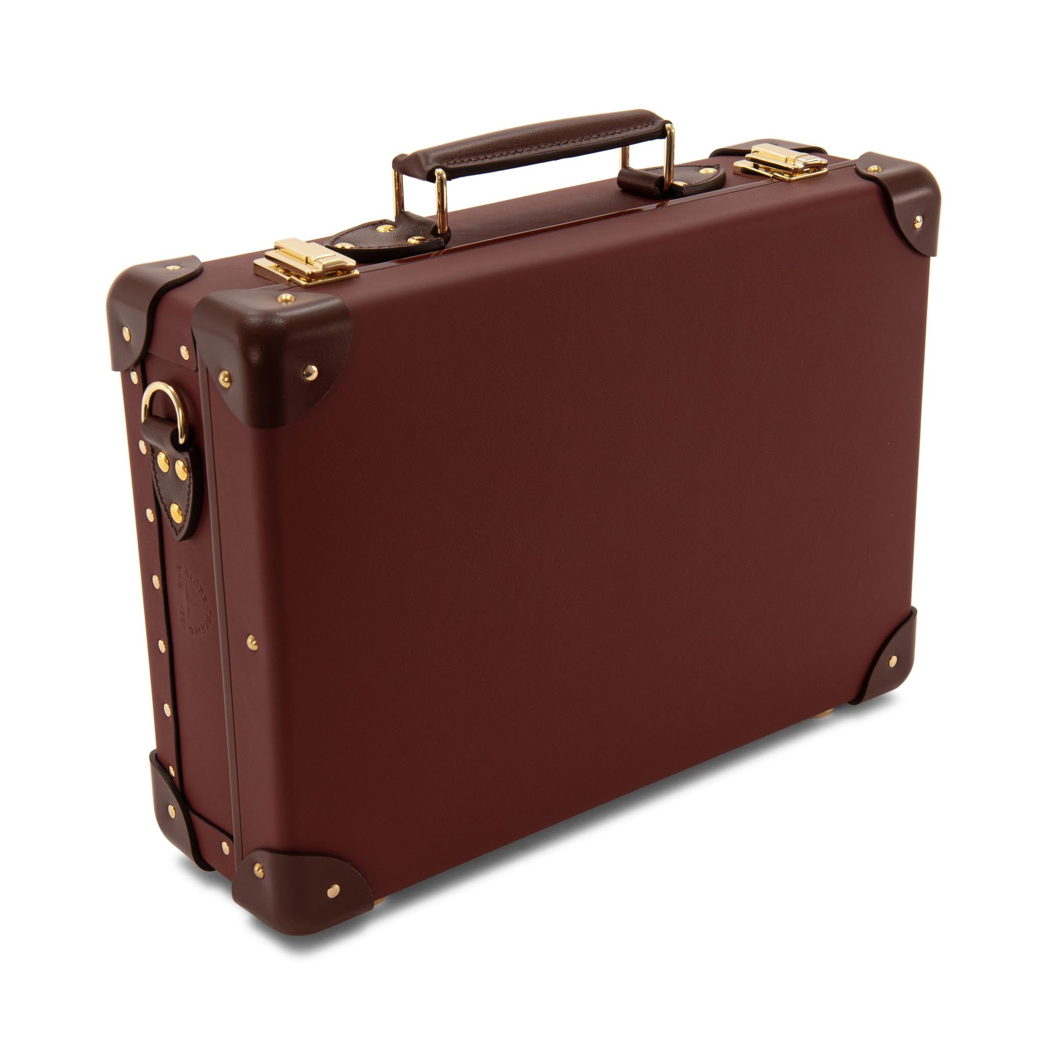 Leather Crafted · Small Attaché | Sherry Red/Brown/Gold