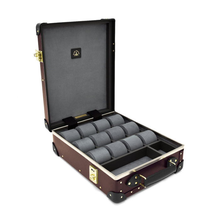 Centenary · 12-Slot Watch Case | Oxblood/Black - GLOBE-TROTTER