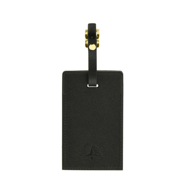 Luggage Tag Leather Meeting Place Black — Australian Geographic